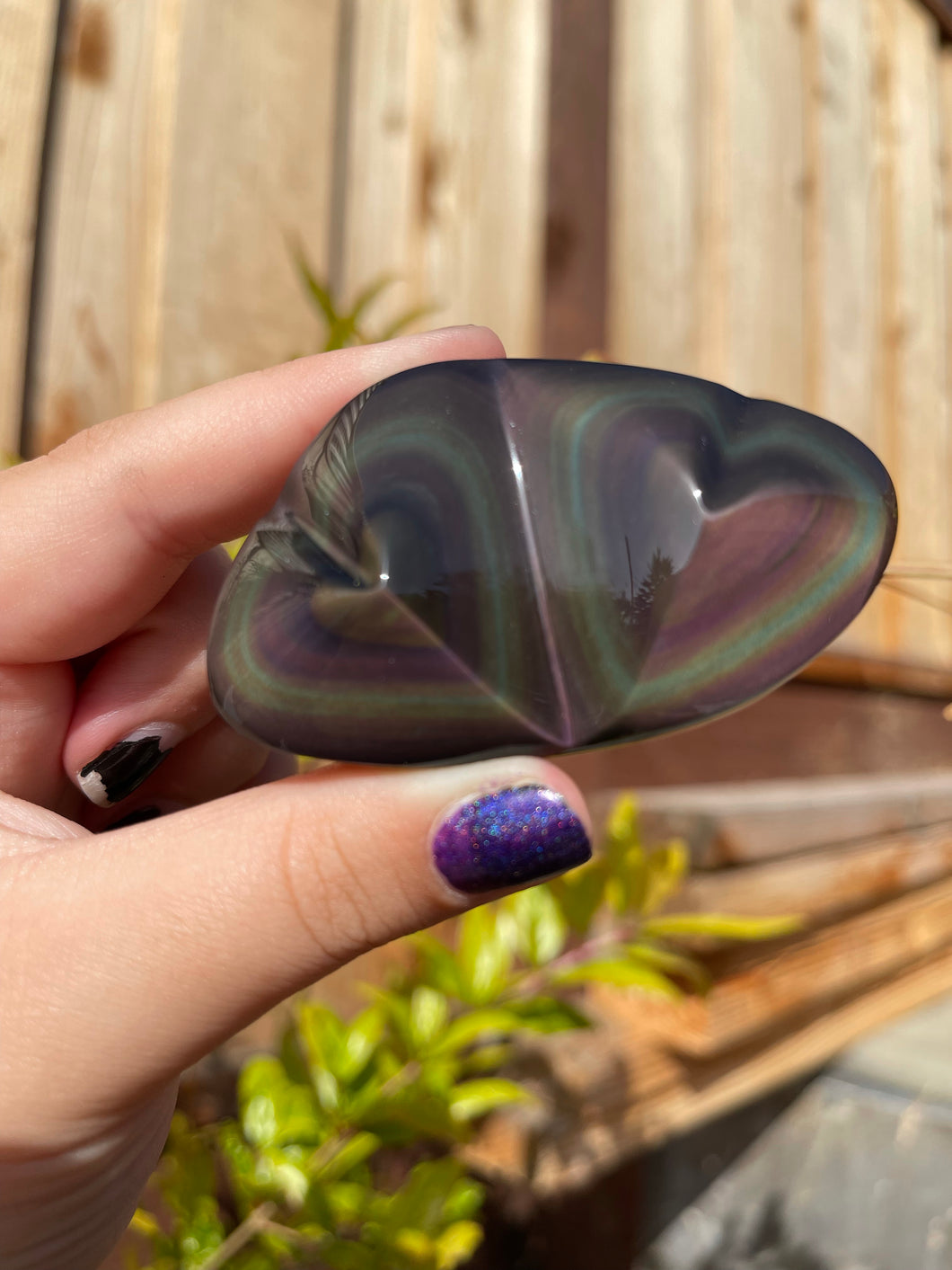 Rainbow Obsidian Double Heart A (20% off)