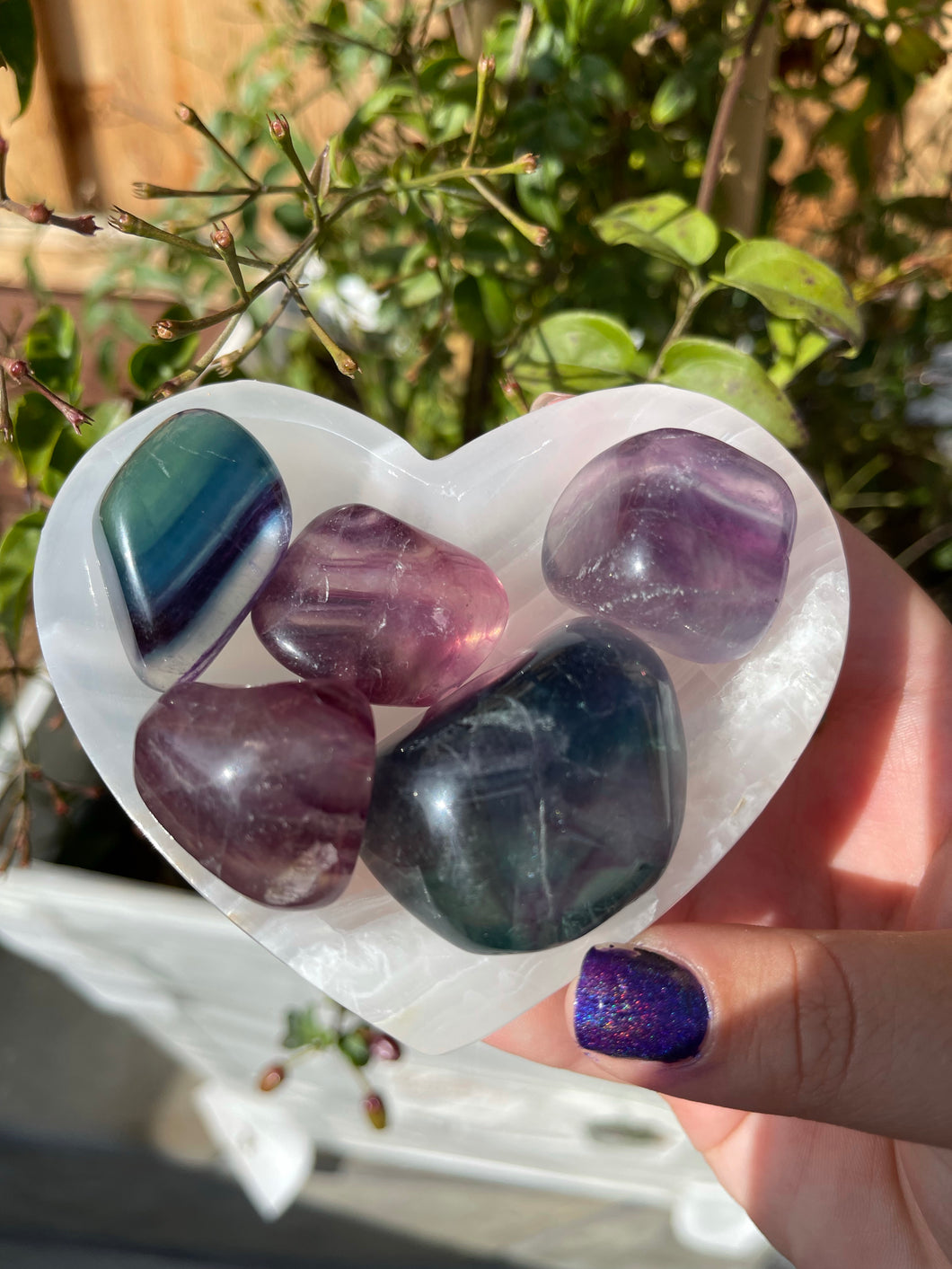 Rainbow Fluorite Tumbles