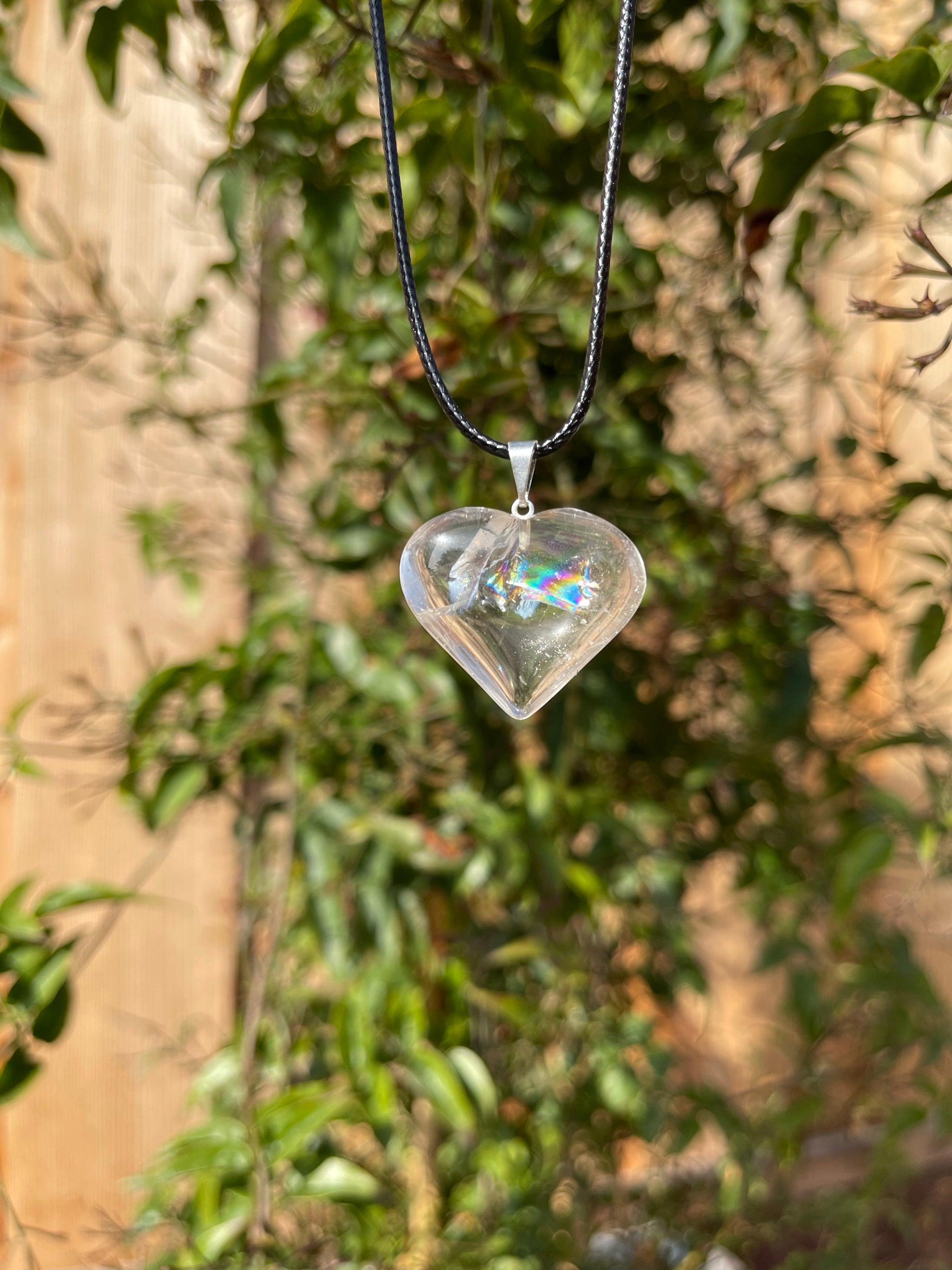 Clear crystal heart necklace online